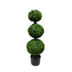 Buxo Topiária Artificial C/ 3 Esferas 87 cm
